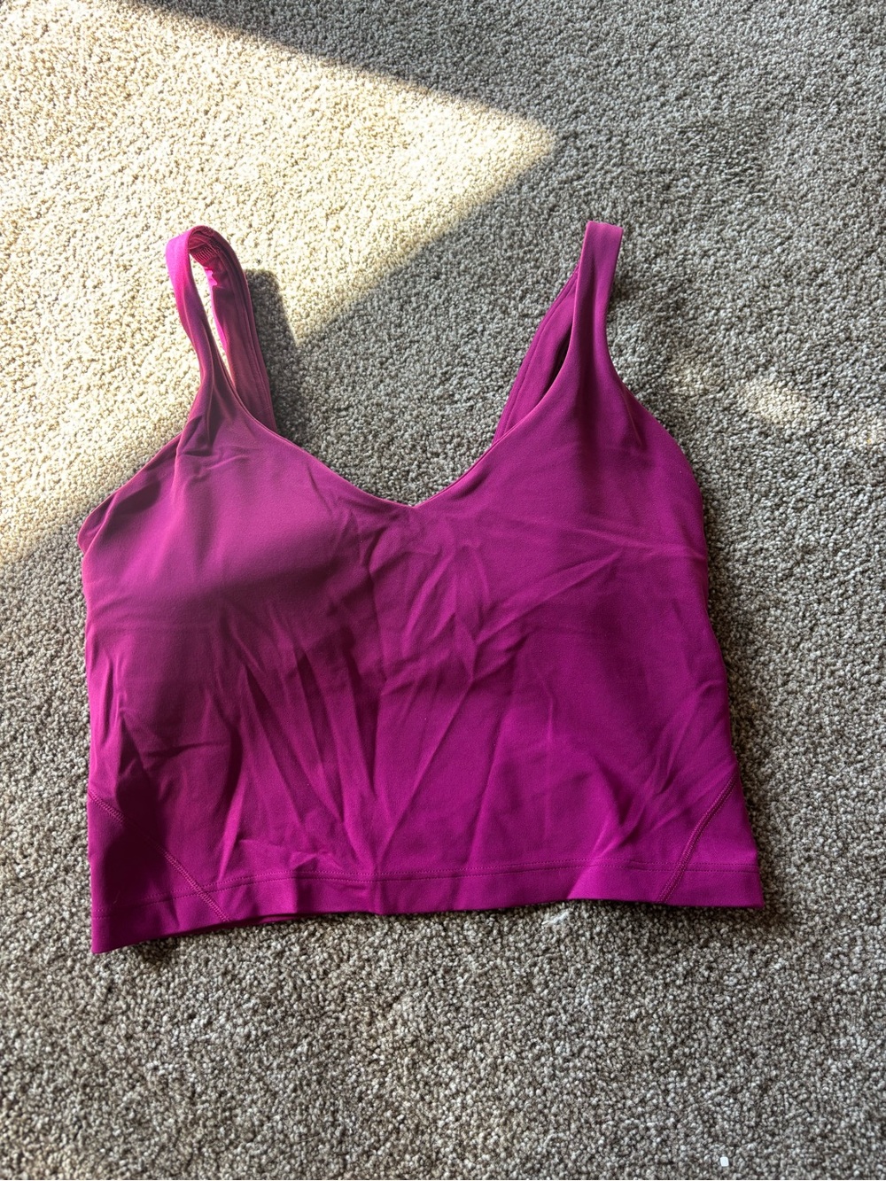 lululemon athletica Scoop Neck Cropped Tank - Magenta Pink